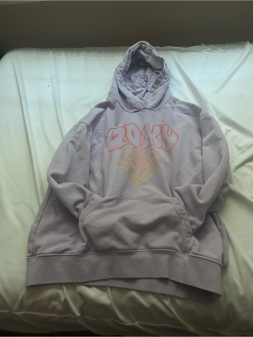 Roxy Lavender Pullover Hoodie with Subtle Logo Tag